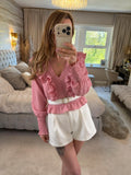 Oasis Pink Frill Blouse 6
