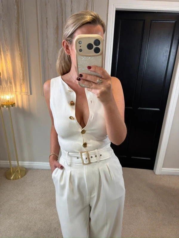 BNWT Zara Off White Waistcoat Top XS/S