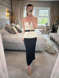 ASOS Black Satin Midi Skirt 10