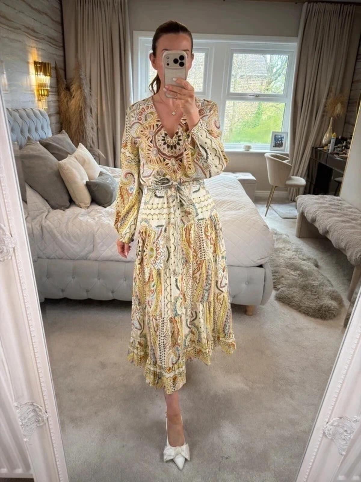 Zara Bohemian Midi Dress Small