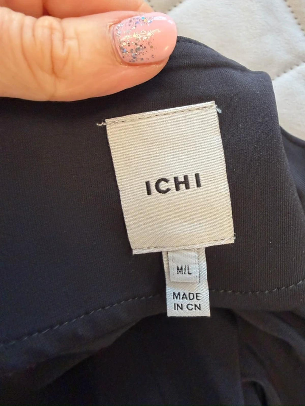 ICHI Black Button Bodysuit M/L