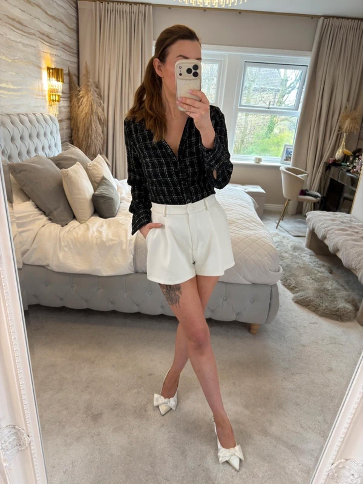 Zara Black Tweed Shirt Small