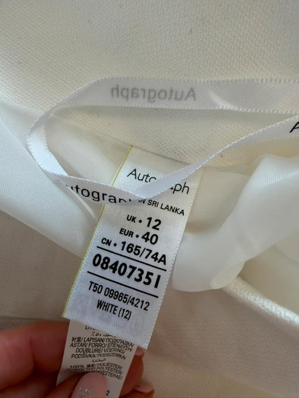 M&S White Linen Blend Dip Hem Midi Skirt 12