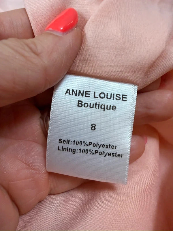 BNWT Anne Louise Boutique Pink Floral Frill Dress 8
