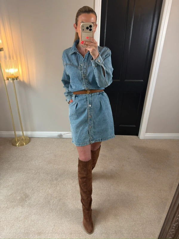 Mango Denim Shirt Dress Size Small