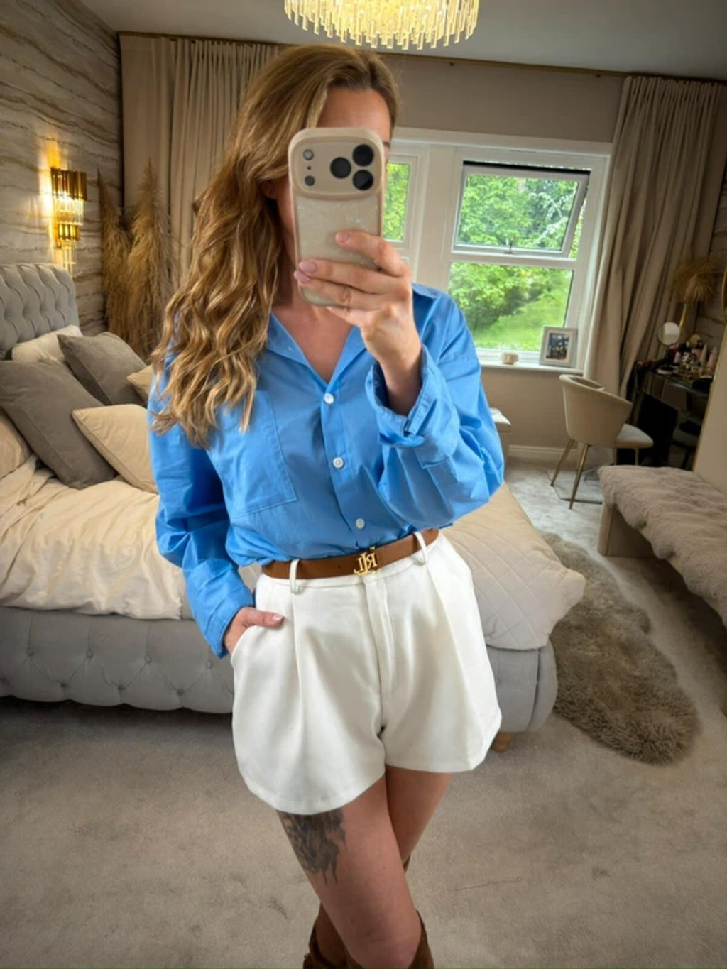 Self Blue Oversized Shirt 100% Cotton 14