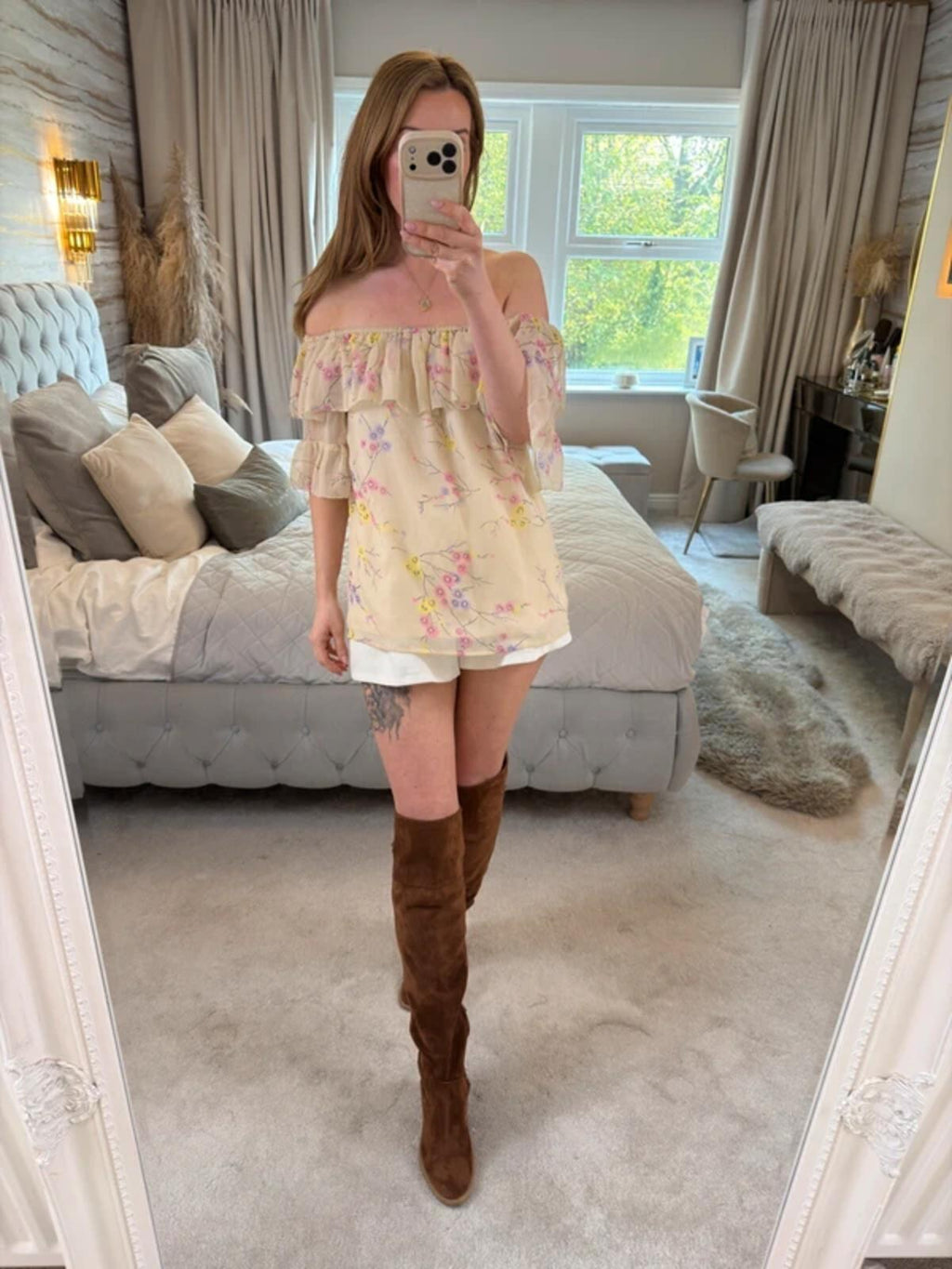 River Island Cream Frill Boho Blouse 8
