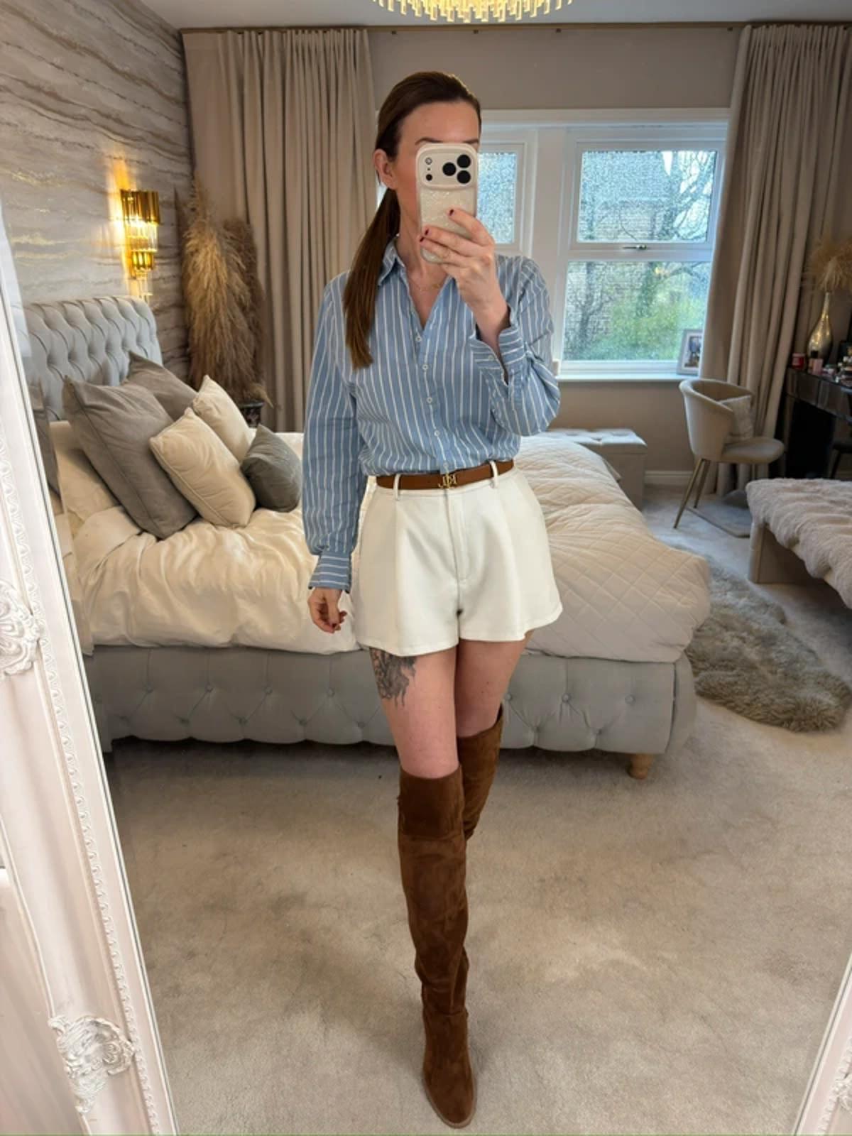 M&S Blue & White Stripe Shirt 14