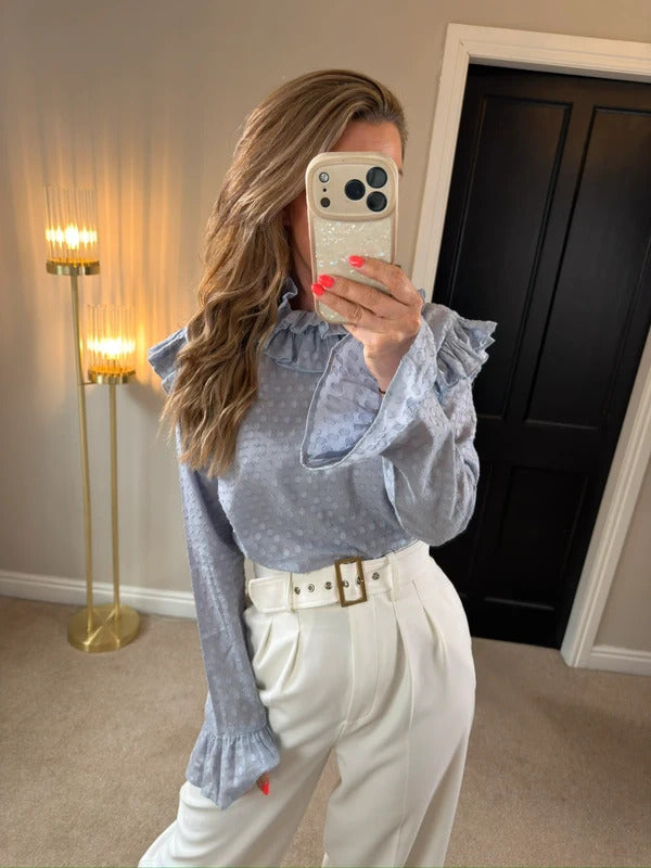 Lost Ink Dobby Frill Blouse 16