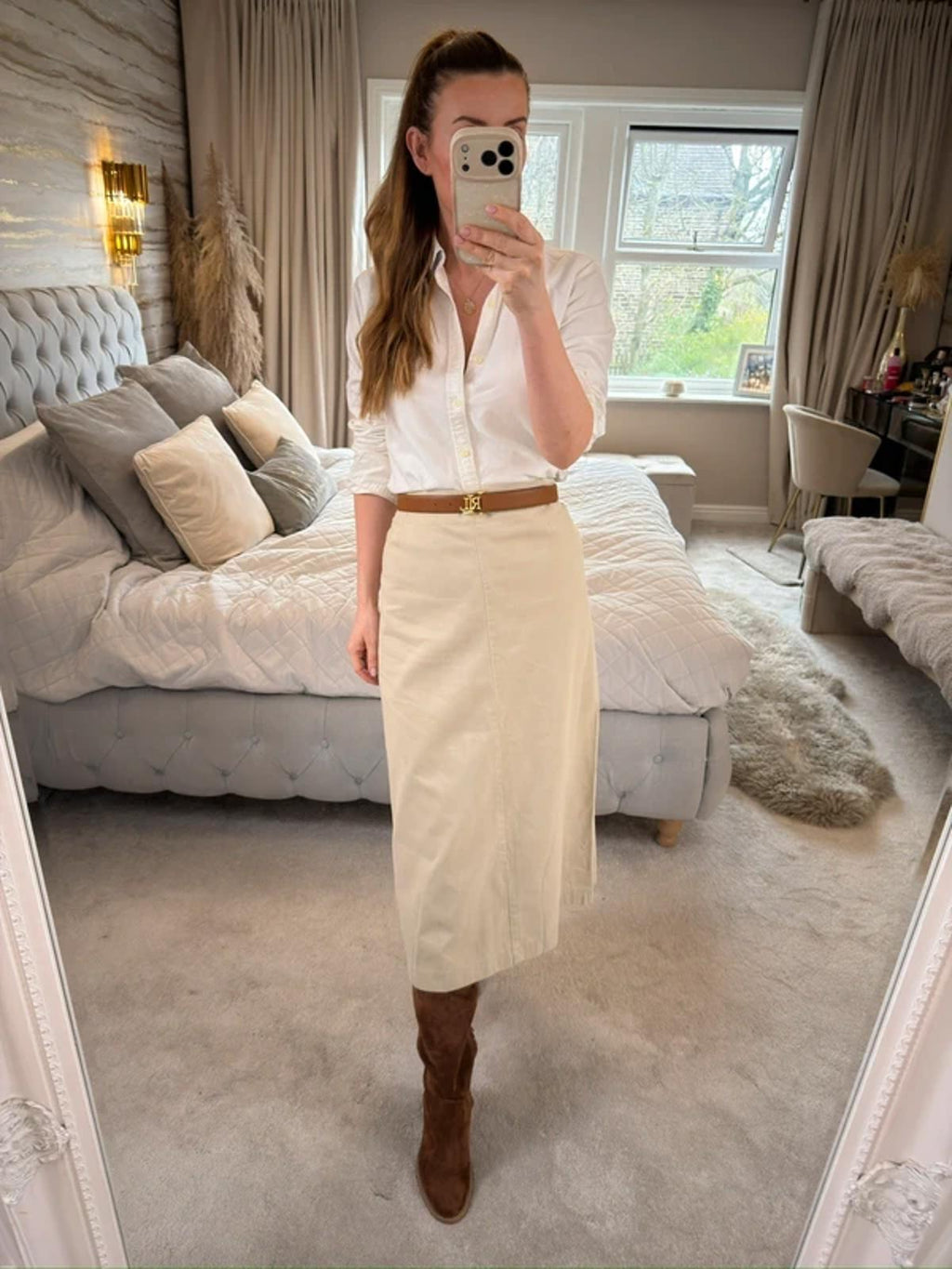 George Cream Midi Skirt 16