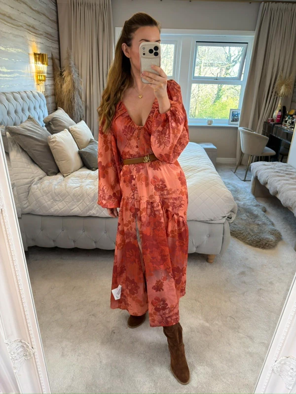 BNWT Asos Boho Satin Open Back Midi 10