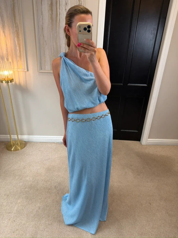 BNWT Abercrombie & Fitch Blue Maxi Skirt Co Ord Medium