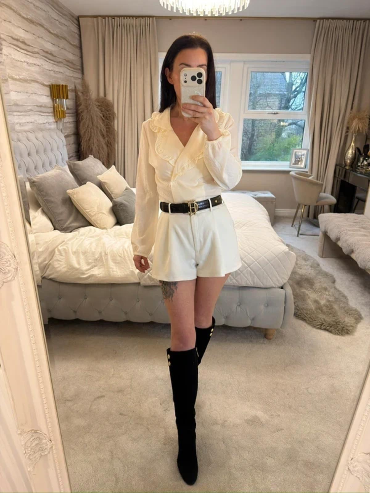 New Look Cream Frill Collar Boho Blouse 6