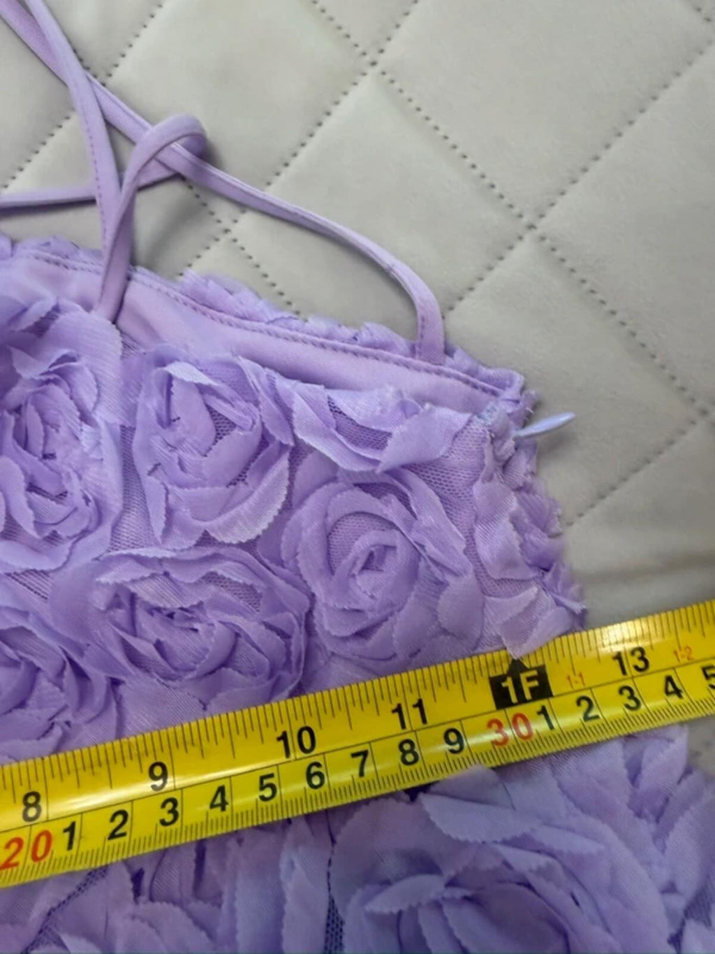 Faeriesty Lilac 3D Floral Petal Mini Dress Small