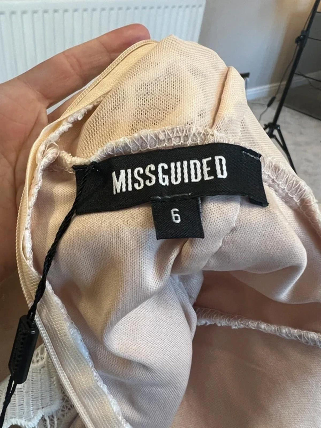 BNWT Missguided Nude & White Lace 3D Floral Mini Dress 6