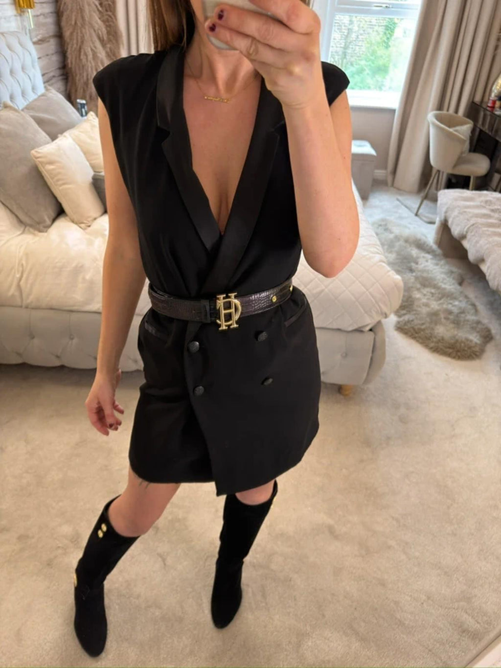 River Island Black Tuxedo Blazer Mini Dress 8