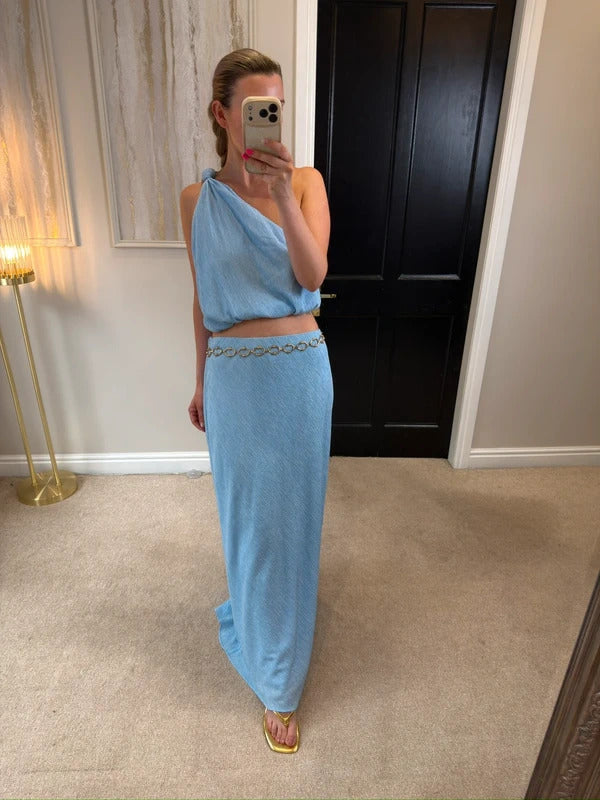 BNWT Abercrombie & Fitch Blue Maxi Skirt Co Ord Medium