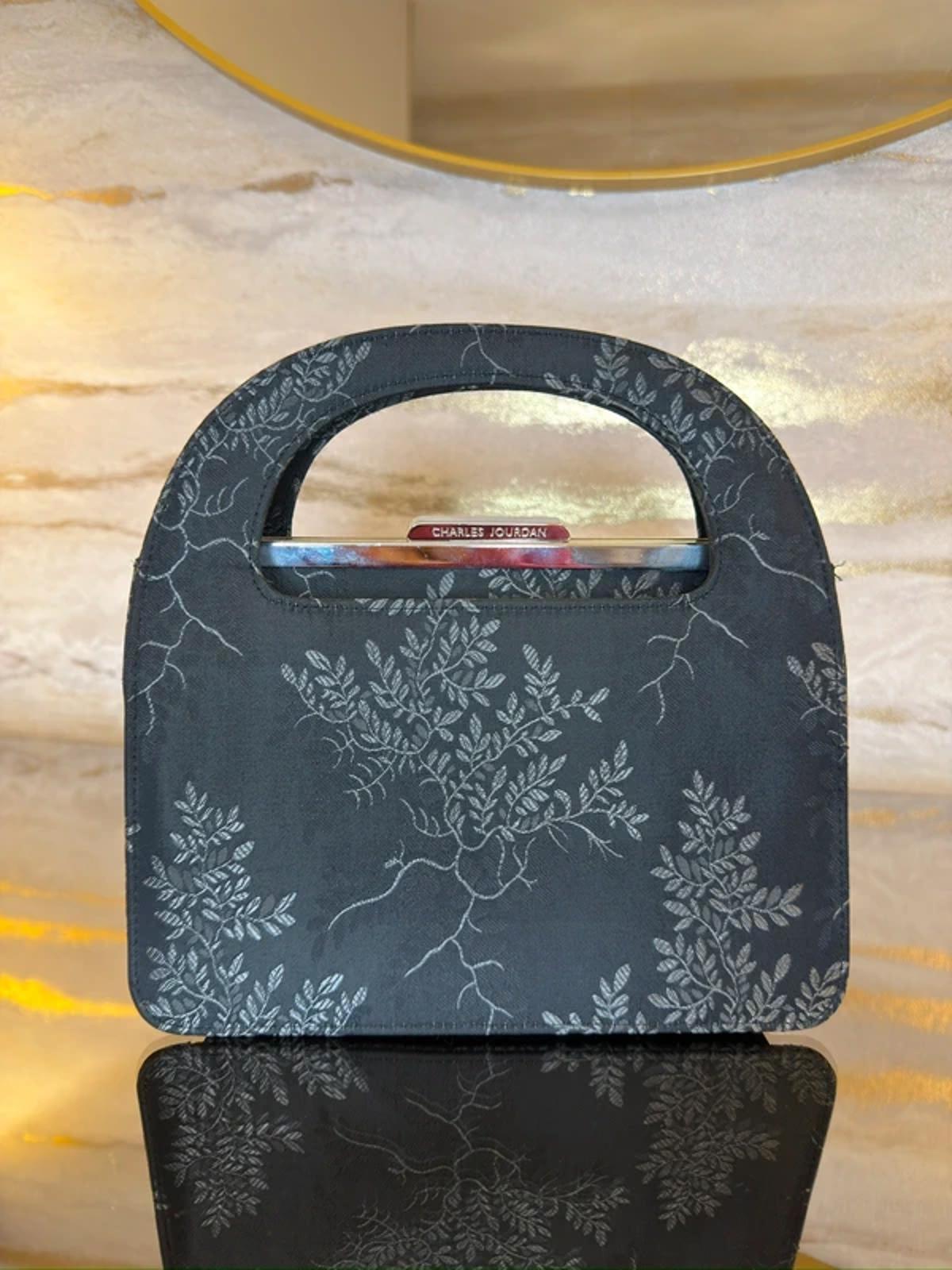 Charles Jourdan Black Floral Mini Bag