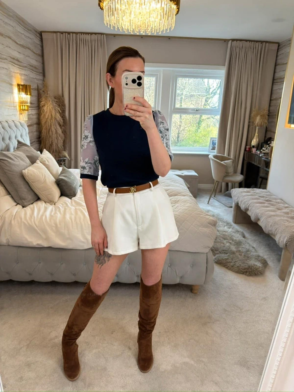 Double 11 Navy Floral Top Small