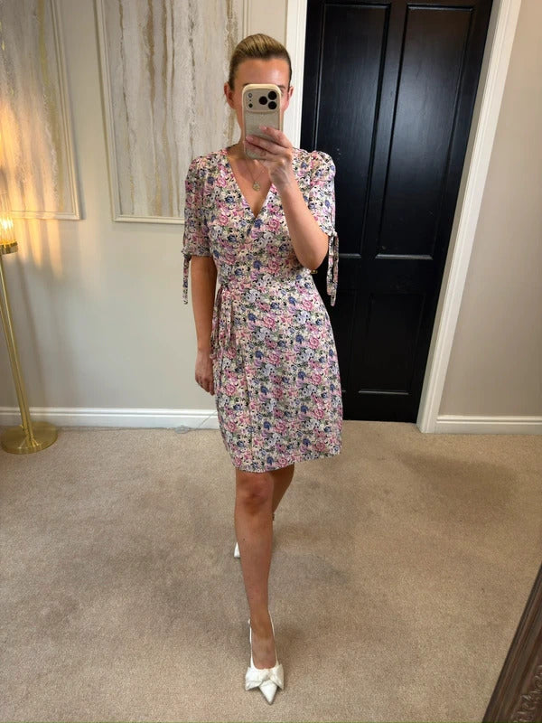 Paris Atelier & Other Stories Pink Floral Wrap Dress 10