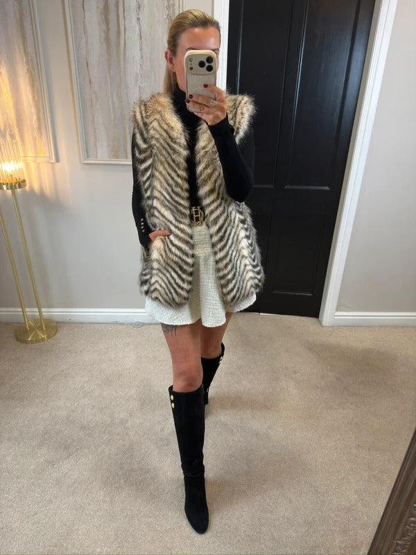 Armani Exchange Faux Fur Gilet Small