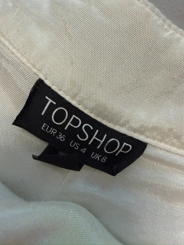Topshop White & Green Embroidered Shorts 8