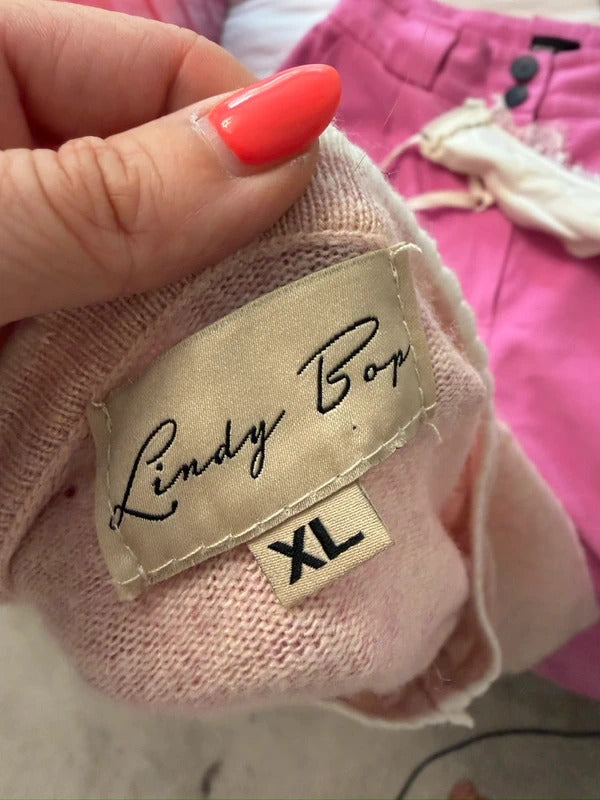 Vintage Inspired Lindy Bop Pink Pearl Button Cardigan XL