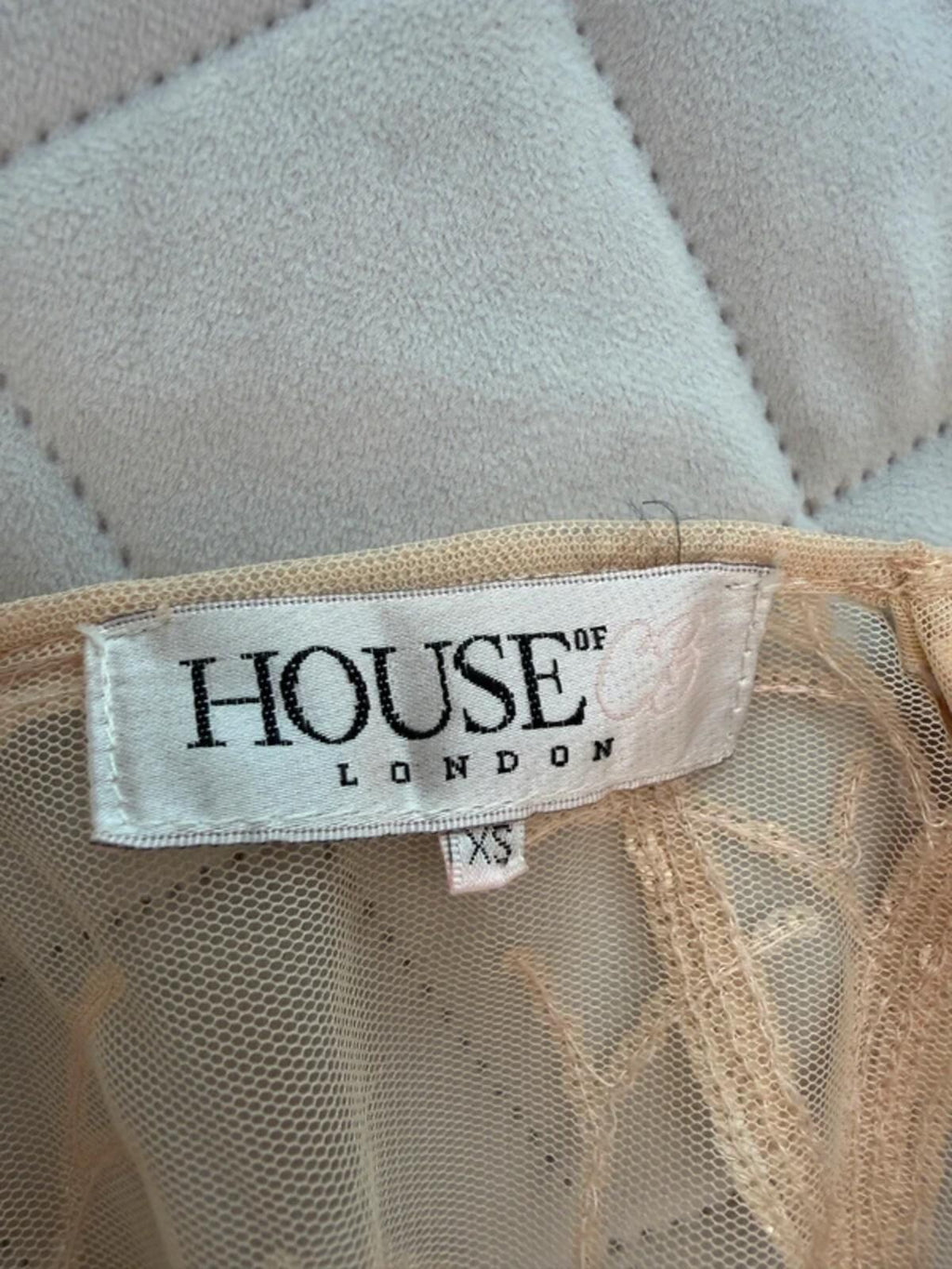House of CB Lucya Nude Sheer Evening Dress XS