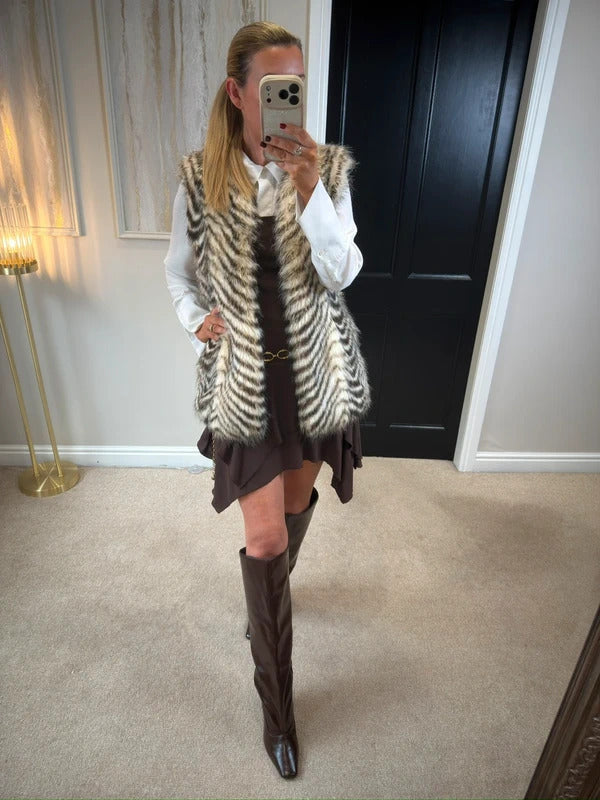 Armani Exchange Faux Fur Gilet Small