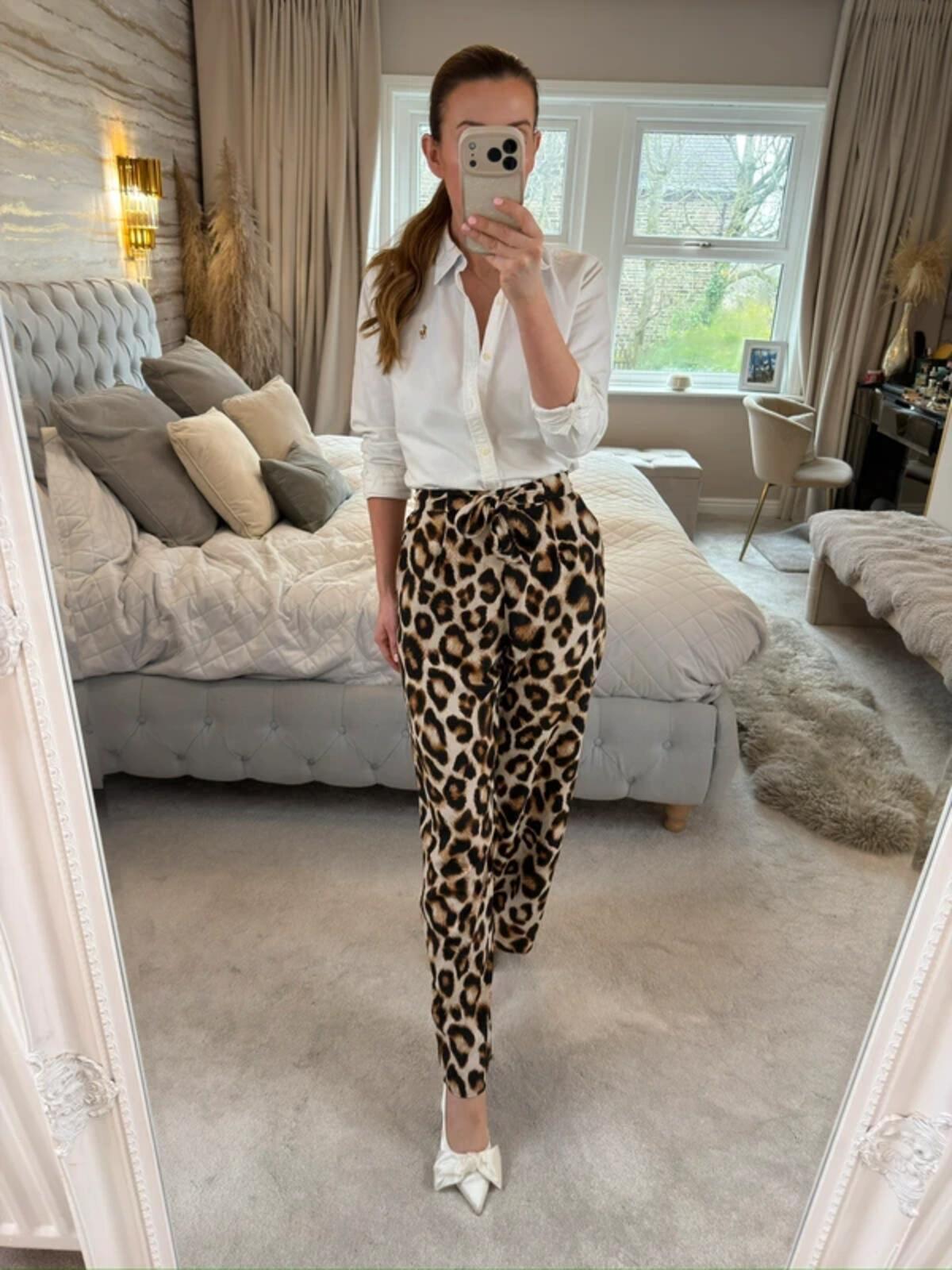 F&F Animal Print Belted Trouser 10