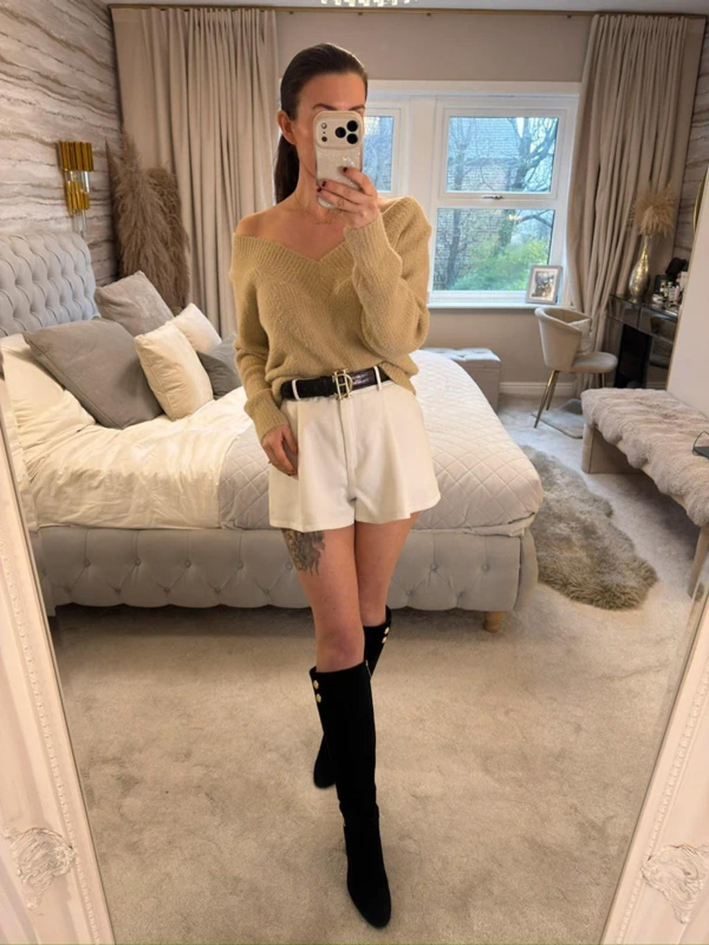 H&M Beige Fluffy Jumper Medium
