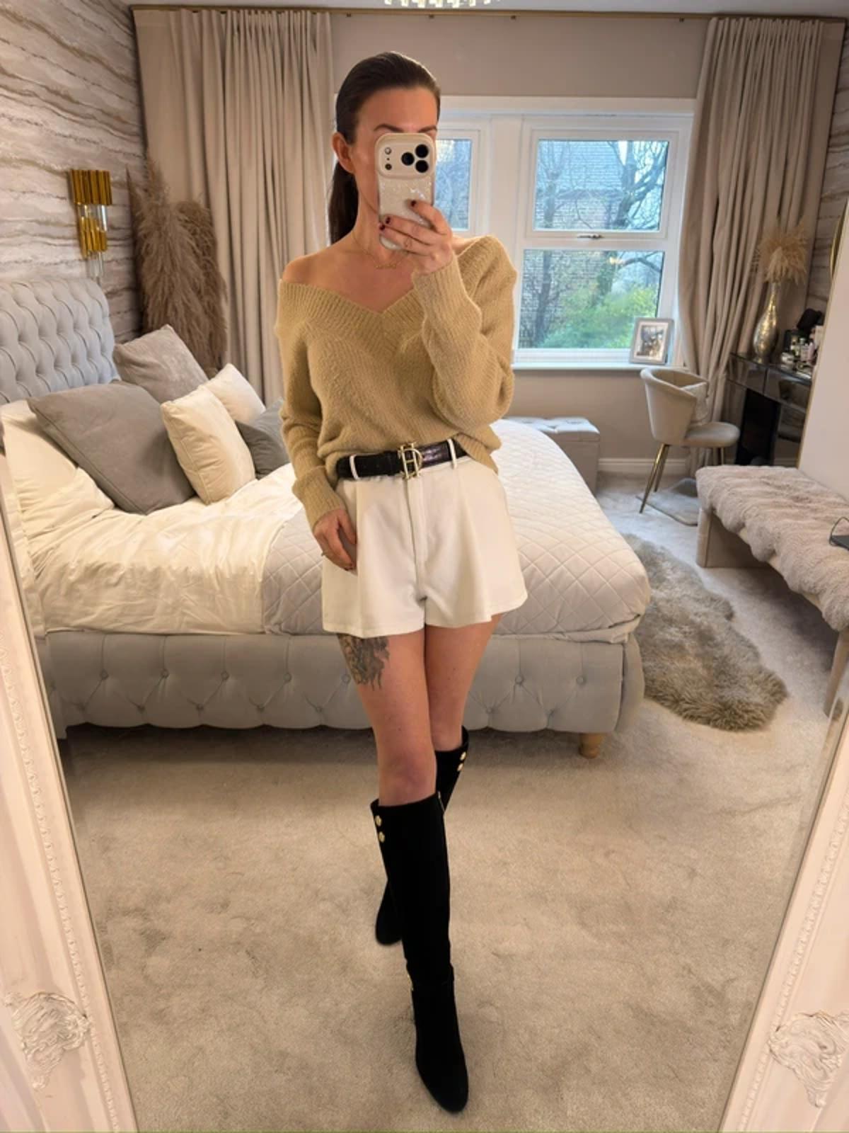 H&M Beige Fluffy Jumper Medium