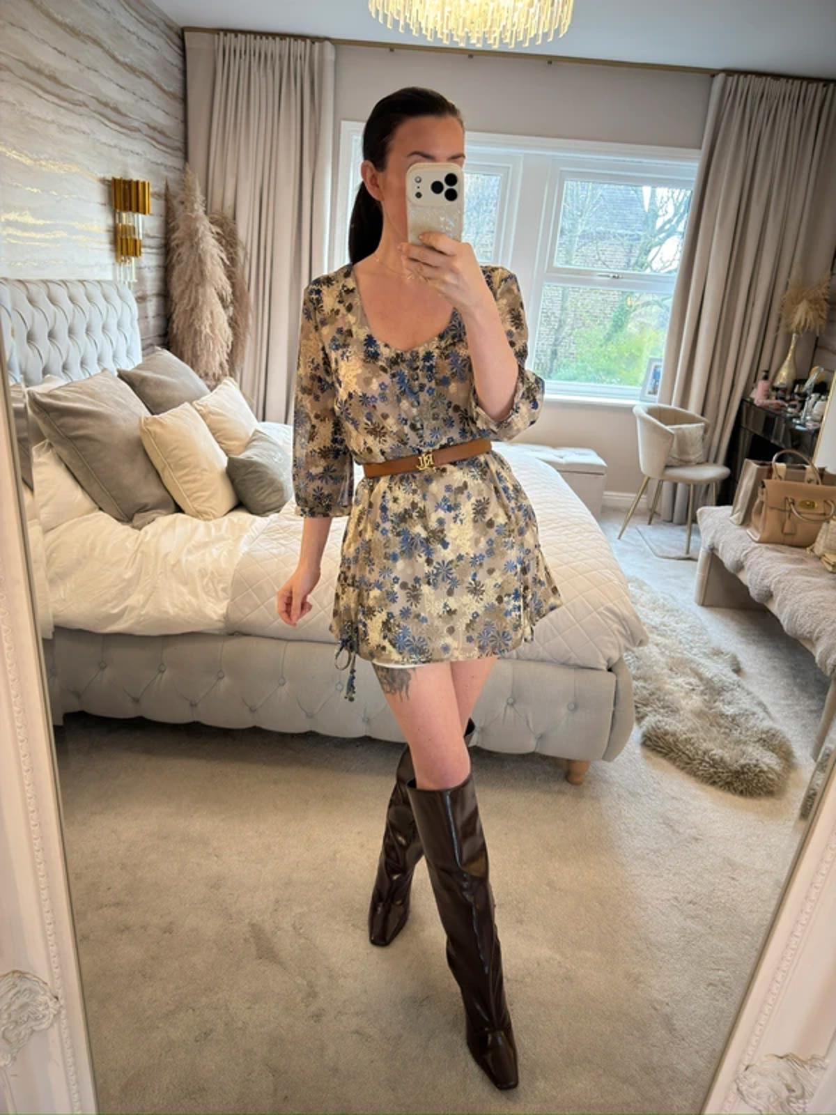 Mexx Beige & Blue Floral Blouse 14
