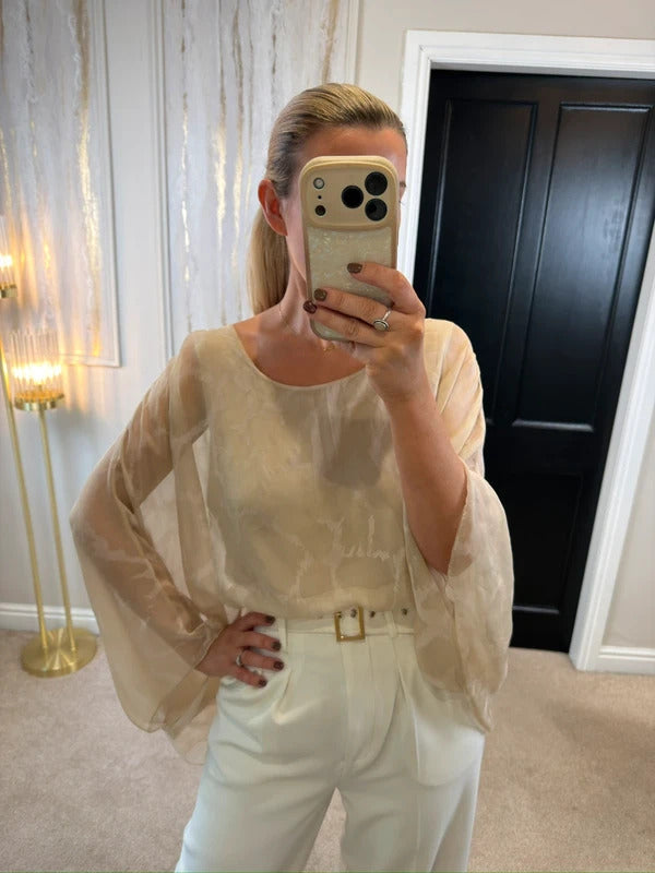 Boutique Cream Relaxed Fit Blouse One Size