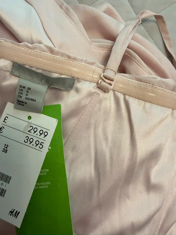 H&M Pink Draped Mini Dress BNWT 10