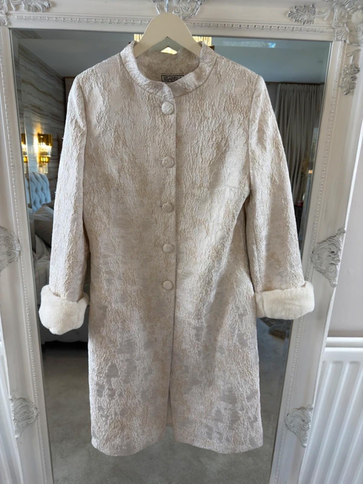 BNWT Lizabella Ivory & Gold Metallic Coat 10