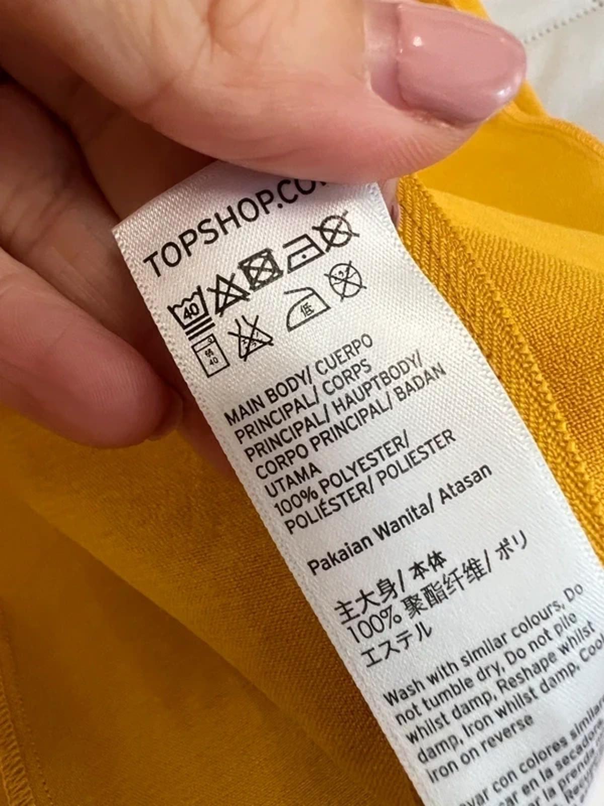 Topshop Yellow / Mustard Frill Midi Dress 6