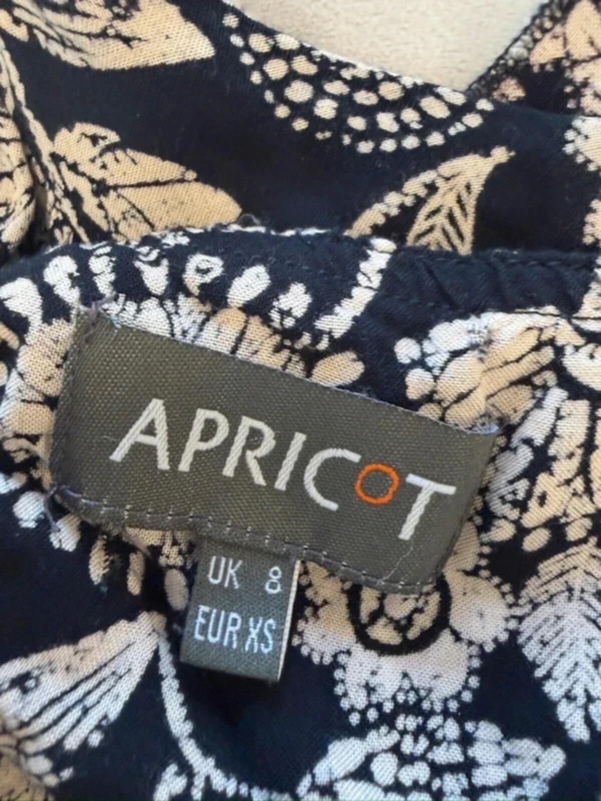 Apricot Navy Floral Asymmetrical Hem Dress 8