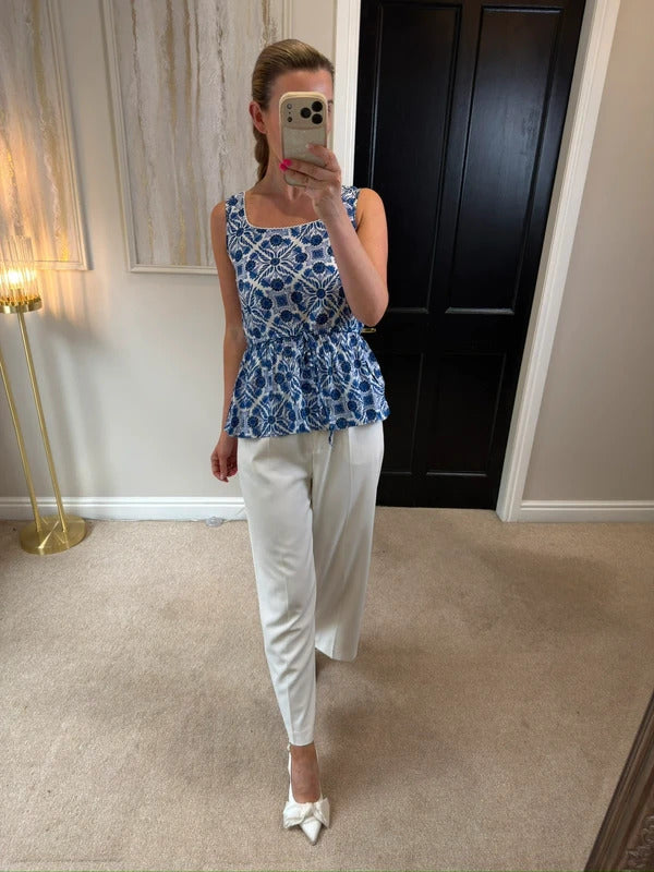 Joe Browns Blue & White Porcelain Blouse 6