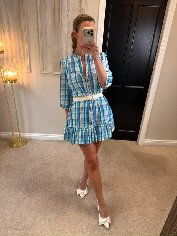Vintage Jack Wills Blue Check Tunic / Mini Dress 10