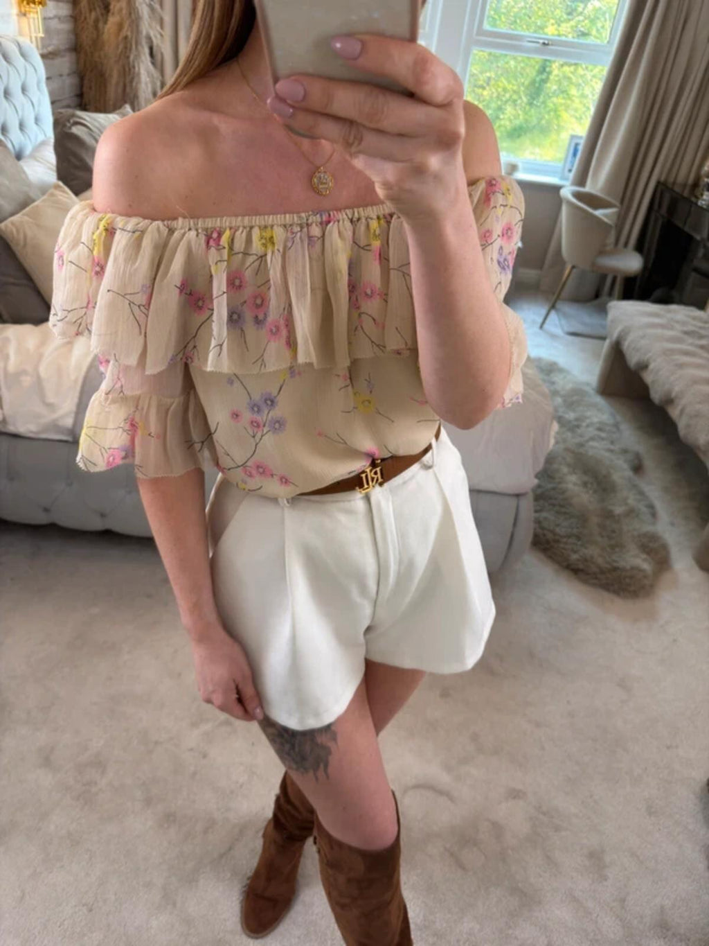 River Island Cream Frill Boho Blouse 8