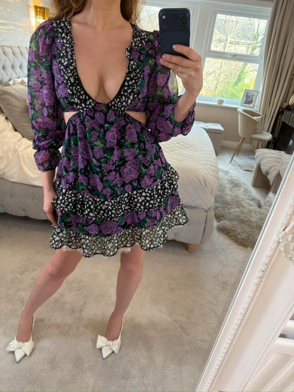 Miss Selfridge Purple Open Back Mini Dress Petite 6