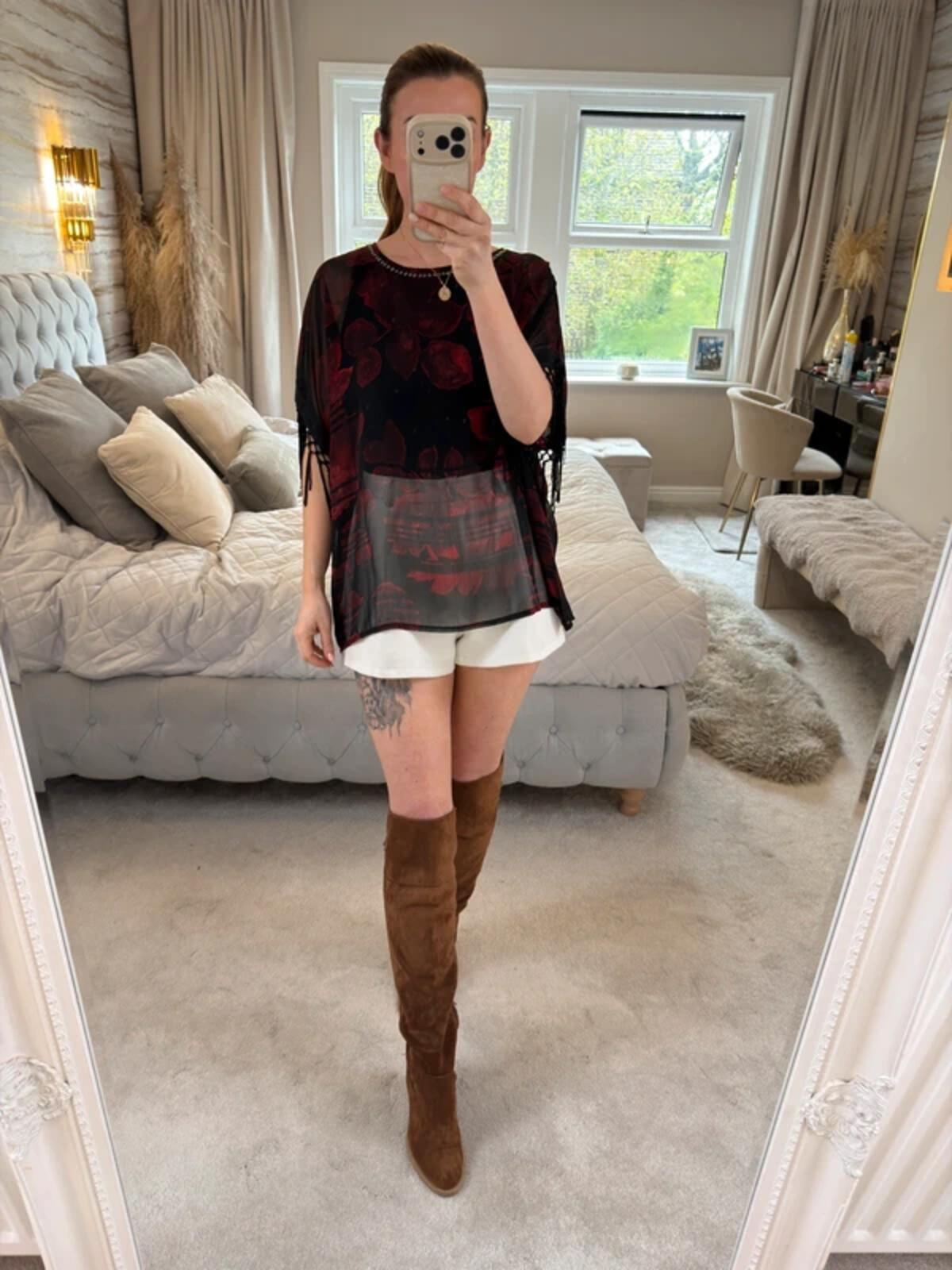 Next Black & Red Tassel Blouse 10