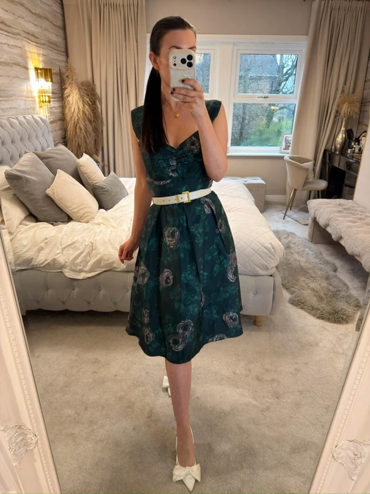Ariella London Green Floral Midi Dress 12