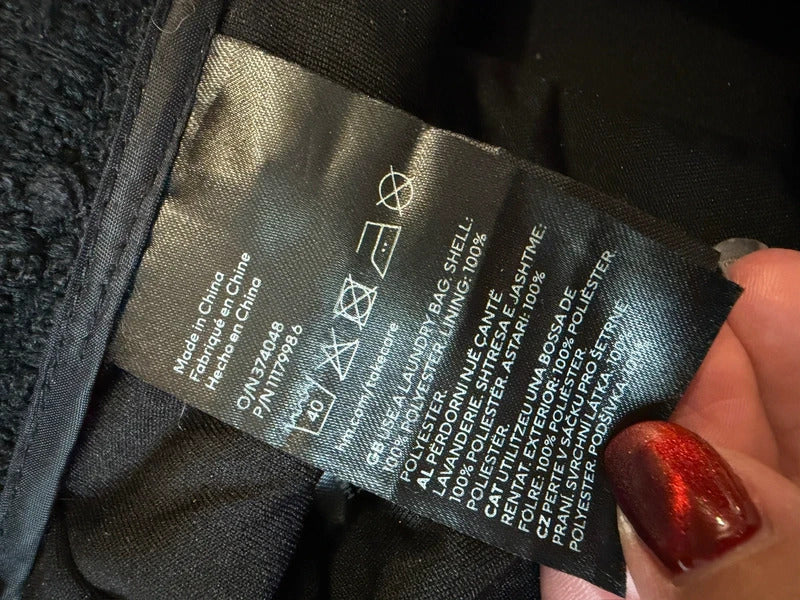 H&M Black Tweed Diamanté Skirt 12