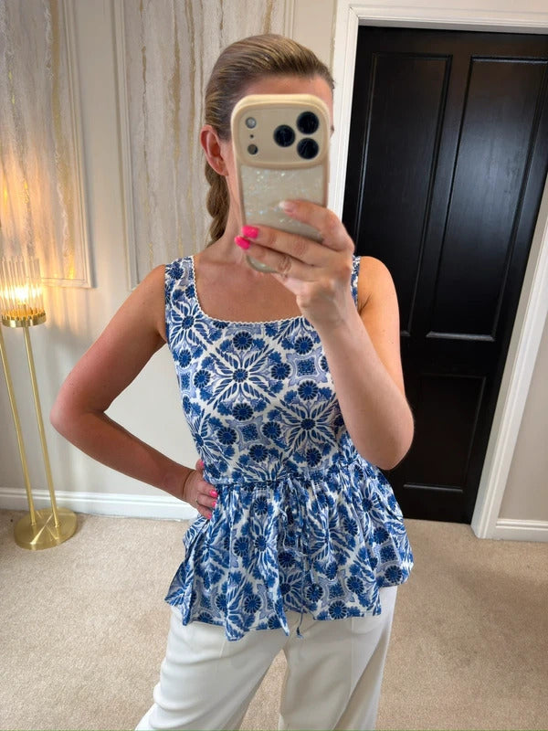 Joe Browns Blue & White Porcelain Blouse 6