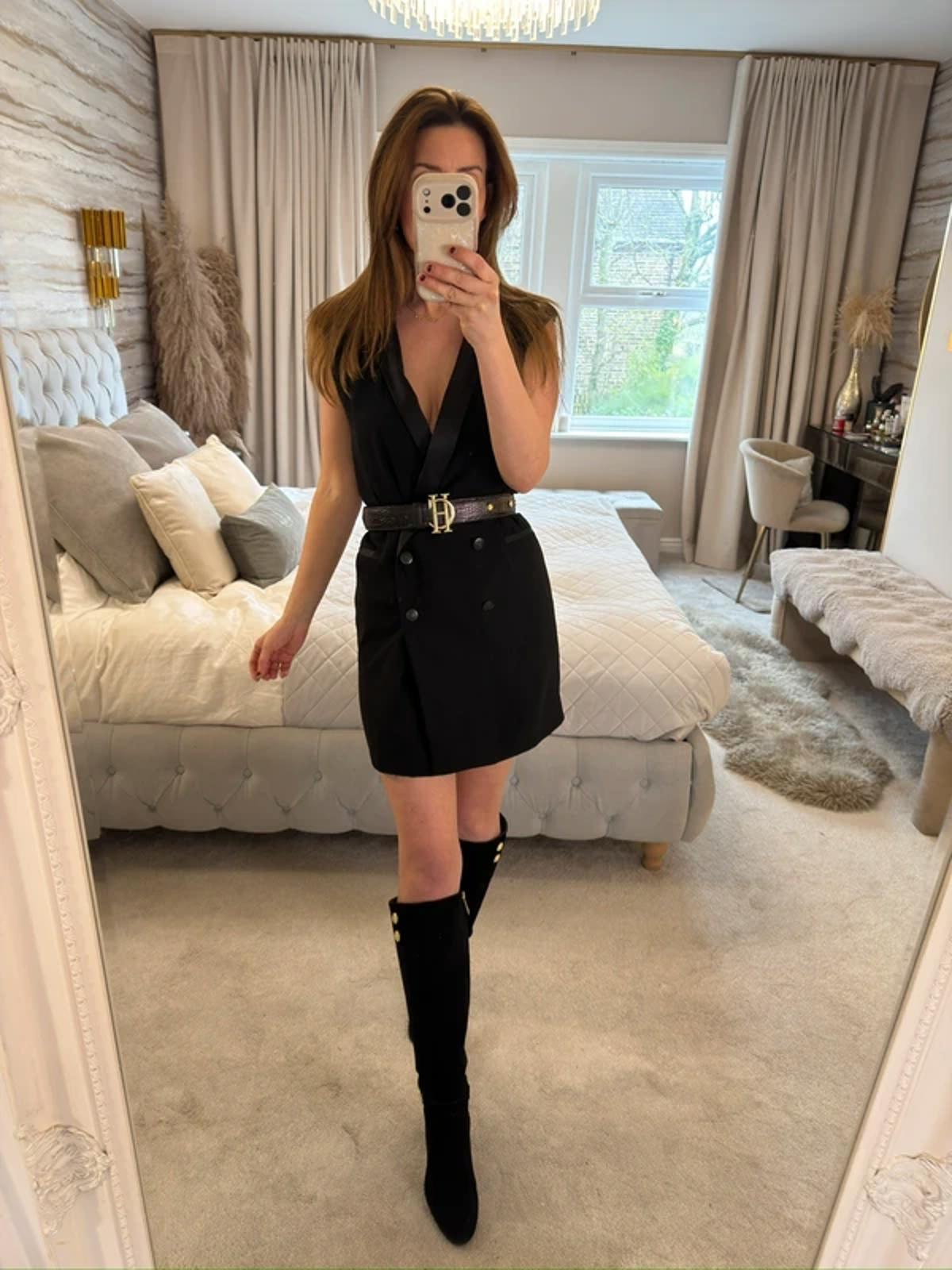 River Island Black Tuxedo Blazer Mini Dress 8
