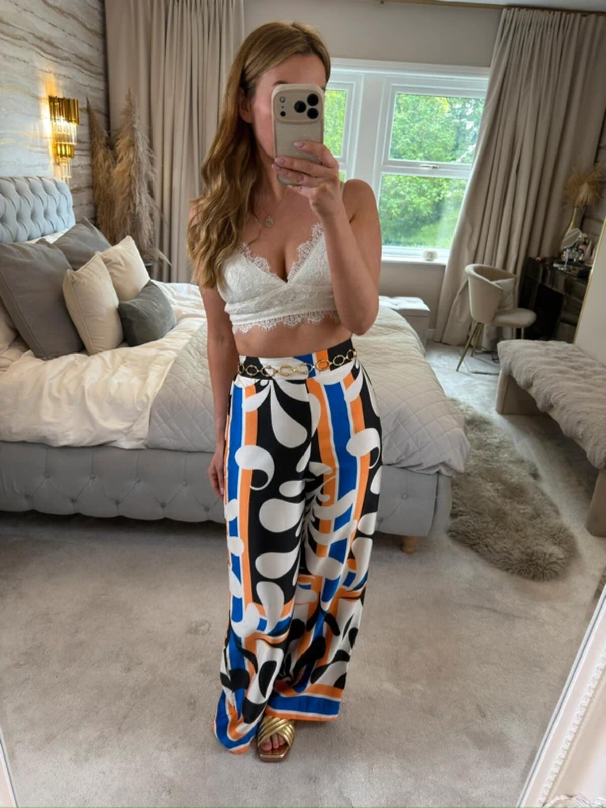 New Look Multicoloured Wide Leg Trousers 10
