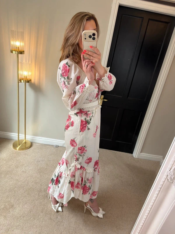LoveShackFancy Pink Firefly Midi Dress