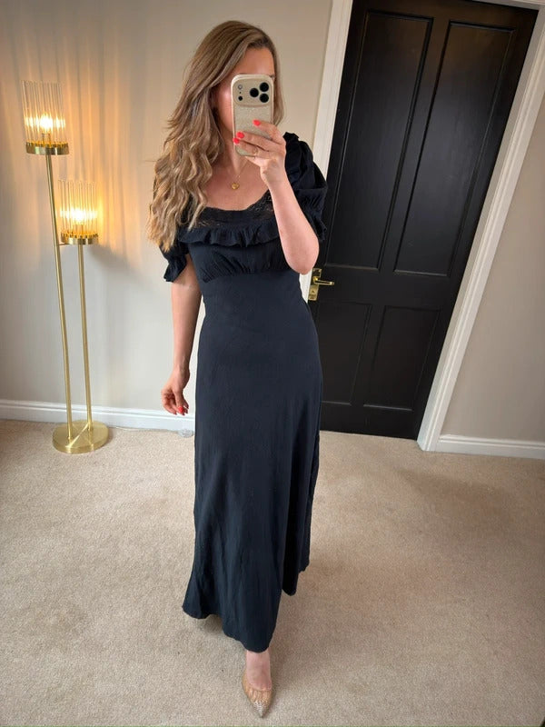 Free People Now & Forever Navy Midi Dress Medium